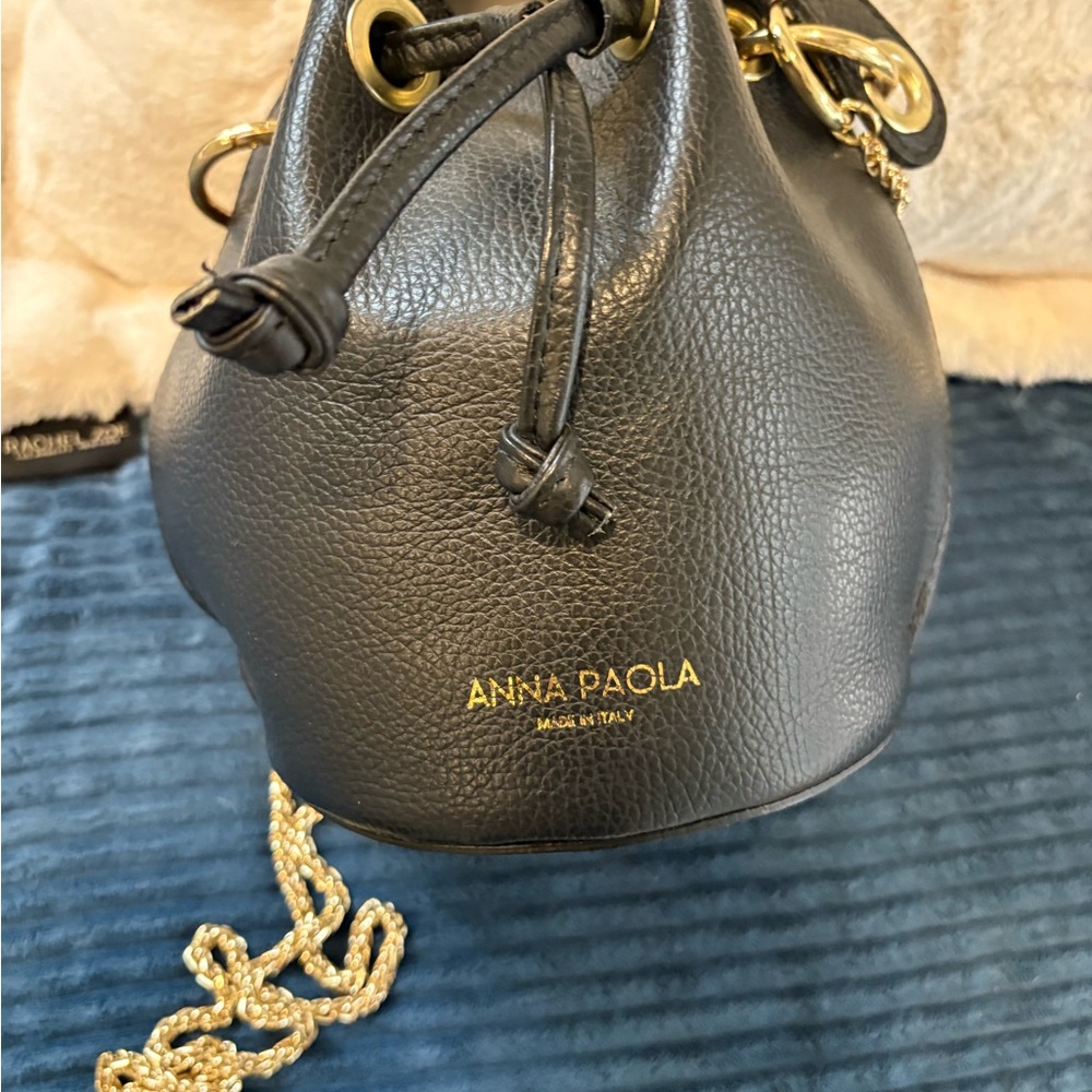 Anna Paola Black Leather Mini Bag